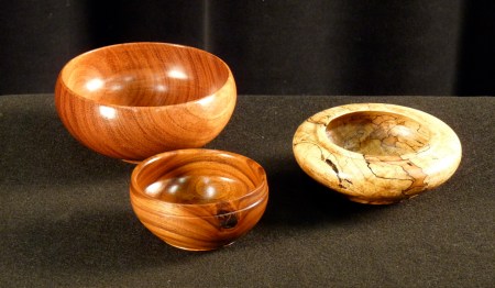 Bubinga, Pau Ferro, Spalted Maple (l. to r.)